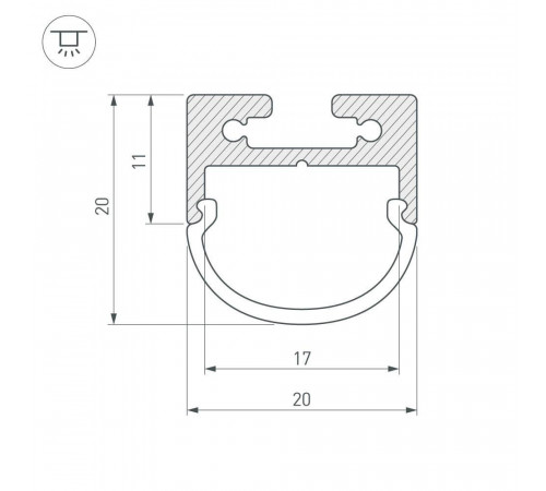 Экран Arlight SL-LINE-2011-2000 Round OPAL 019259