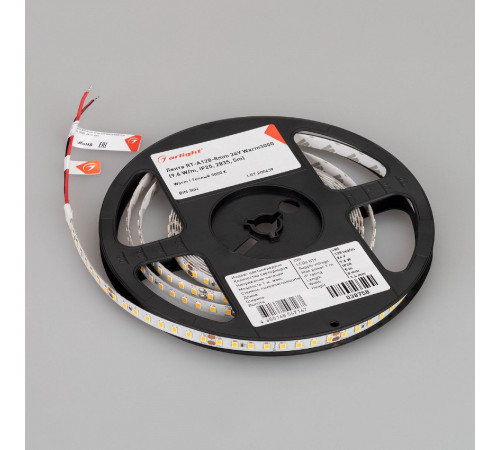 Светодиодная лента Arlight RT-A128-8mm 24V Warm3000 (10 W/m, IP20, 5m) 038758(1) Светодиодная лента Arlight RT-A128-8mm 24V Warm3000 (10 W/m, IP20, 5m) 038758(1)
