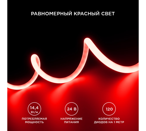 Светодиодная лента для бани и сауны Apeyron 5м 24В СТ 14,4Вт/м smd2835 120д/м IP68 красная 00-326 Светодиодная лента для бани и сауны Apeyron 5м 24В СТ 14,4Вт/м smd2835 120д/м IP68 красная 00-326