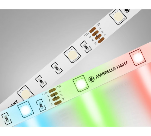 Светодиодная лента Ambrella Light LED Strip 12В 5050 7,2Вт/м RGB 5м IP20 GS2201 Светодиодная лента Ambrella Light LED Strip 12В 5050 7,2Вт/м RGB 5м IP20 GS2201