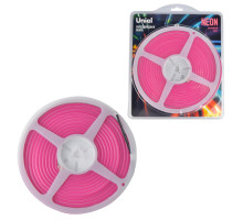 Светодиодная лента Uniel ULS-N01-2835-120LED/m-6mm-IP67-DC12V-9W/m-5M-PINK блистер