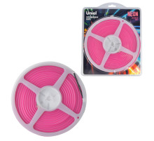 Светодиодная лента Uniel ULS-N01-2835-120LED/m-6mm-IP67-DC12V-9W/m-5M-PINK блистер