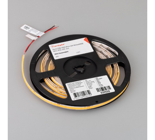 Светодиодная лента Arlight COB-X320-8mm 24V White6000 (8 W/m, IP20, 5m) 039020(1)