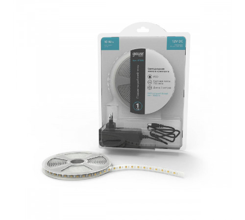 Светодиодная лента Gauss Basic 12В 5050 10Вт/м 4000K 5м IP20 BT043 Светодиодная лента Gauss Basic 12В 5050 10Вт/м 4000K 5м IP20 BT043