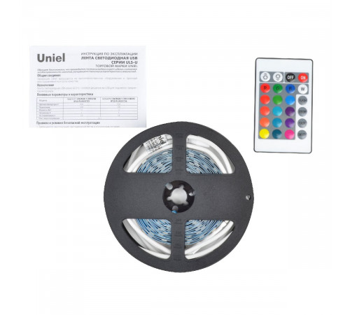 Светодиодная лента Uniel ULS-U12 3M/RGB/1.5M/USB/RC IP20 RUA02C24 блистер UL-00007534 Светодиодная лента Uniel ULS-U12 3M/RGB/1.5M/USB/RC IP20 RUA02C24 блистер UL-00007534