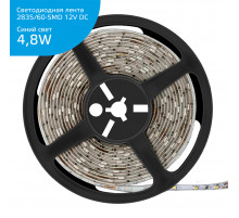 Светодиодная влагозащищенная лента Gauss 4,8W/m 60LED/m 2835SMD синий 5M 356000505