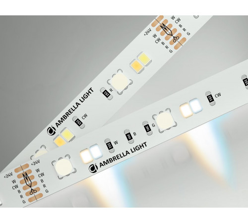 Светодиодная лента Ambrella Light LED Strip 24В 5050+2835 13Вт/м RGB+3000-6500K 5м IP20 GS4501 Светодиодная лента Ambrella Light LED Strip 24В 5050+2835 13Вт/м RGB+3000-6500K 5м IP20 GS4501