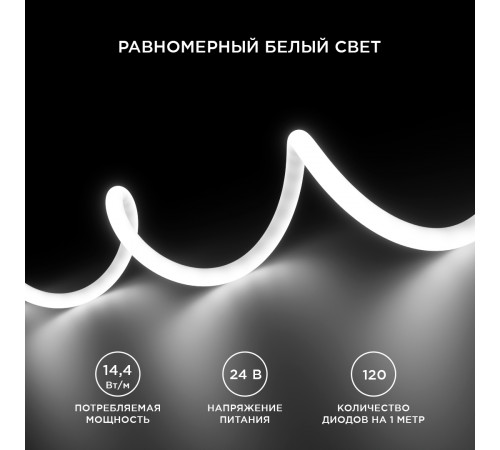 Светодиодная лента для бани и сауны Apeyron 5м 24В СТ 14,4Вт/м smd2835 120д/м IP68 900Лм/м 4000К 00-324