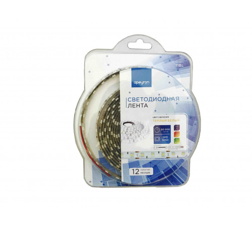 Светодиодная лента Apeyron 12В СТ 14,4Вт/м smd5050 60д/м IP65 700Лм/м 5м 3000К 11BL