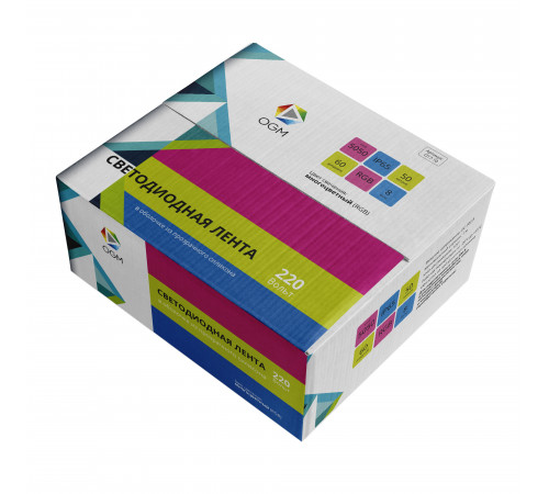 Светодиодная лента Apeyron Эконом 220В 5050 8Вт/м RGB 50м IP65 O17-10