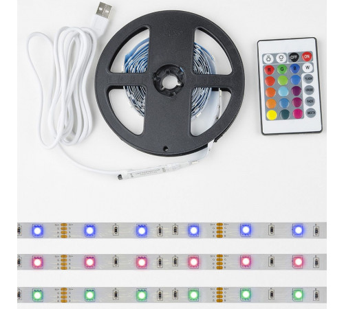 Светодиодная лента Uniel ULS-U12 3M/RGB/1.5M/USB/RC IP20 RUA02C24 блистер UL-00007534 Светодиодная лента Uniel ULS-U12 3M/RGB/1.5M/USB/RC IP20 RUA02C24 блистер UL-00007534