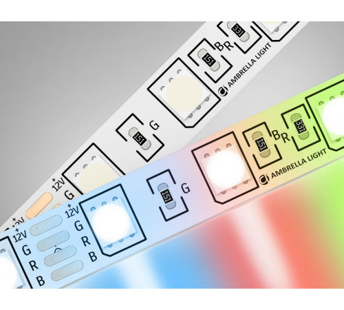 Светодиодная лента Ambrella Light LED Strip 12В 5050 14,4Вт/м RGB 5м IP20 GS2202 Светодиодная лента Ambrella Light LED Strip 12В 5050 14,4Вт/м RGB 5м IP20 GS2202