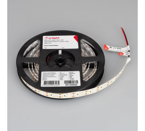 Светодиодная лента Arlight RT-A240-15mm 24V Warm2700 CRI98 (19.2 W/m, IP20, 2835, 5m) 021450(2) Светодиодная лента Arlight RT-A240-15mm 24V Warm2700 CRI98 (19.2 W/m, IP20, 2835, 5m) 021450(2)
