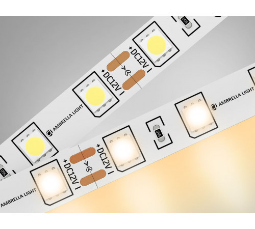Светодиодная лента Ambrella Light LED Strip 12В 5050 14,4Вт/м 3000K 5м IP20 GS2001 Светодиодная лента Ambrella Light LED Strip 12В 5050 14,4Вт/м 3000K 5м IP20 GS2001