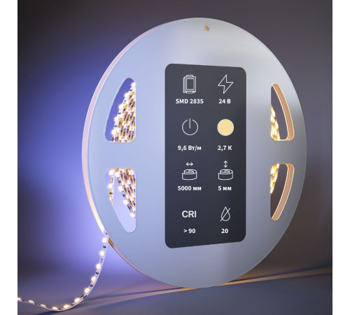 Светодиодная лента Maytoni Led Strip 24В 2835 9,6Вт/м 2700К 5м IP20 201108 Светодиодная лента Maytoni Led Strip 24В 2835 9,6Вт/м 2700К 5м IP20 201108
