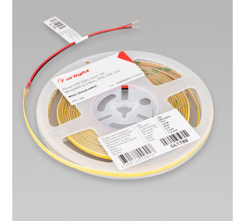 Светодиодная лента Arlight COB-X504-5mm 12V White6000 (6.5 W/m, IP20, CSP, 5m) 041788 Светодиодная лента Arlight COB-X504-5mm 12V White6000 (6.5 W/m, IP20, CSP, 5m) 041788