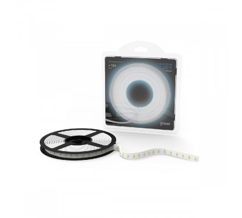 Светодиодная лента Gauss 14,4W/m 60LED/m 5050SMD холодный белый 5M 312000314 Светодиодная лента Gauss 14,4W/m 60LED/m 5050SMD холодный белый 5M 312000314