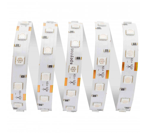Светодиодная лента Apeyron 12В СТ 14,4Вт/м smd5050 60д/м IP20 5м зеленая 00-49 Светодиодная лента Apeyron 12В СТ 14,4Вт/м smd5050 60д/м IP20 5м зеленая 00-49