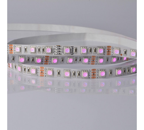 Светодиодная лента Uniel ULS-5050-60LED/m-10mm-IP20-DC24V-14,4W/m-5M-RGB катушка в герметичной упаковке Светодиодная лента Uniel ULS-5050-60LED/m-10mm-IP20-DC24V-14,4W/m-5M-RGB катушка в герметичной упаковке