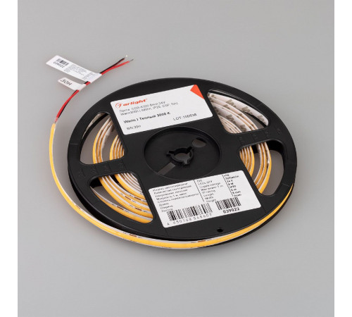 Светодиодная лента Arlight COB-X320-8mm 24V Warm3000 (8 W/m, IP20, 5m) 039022(1)
