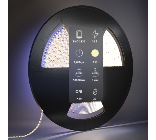 Светодиодная лента Maytoni Led Strip 24В 2835 9,6Вт/м 3000К 50м IP20 201047 Светодиодная лента Maytoni Led Strip 24В 2835 9,6Вт/м 3000К 50м IP20 201047