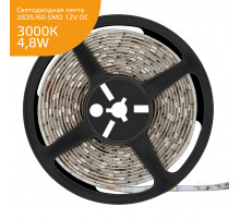 Светодиодная лента Gauss 4,8W/m 60LED/m 2835SMD теплый белый 5M 355000105