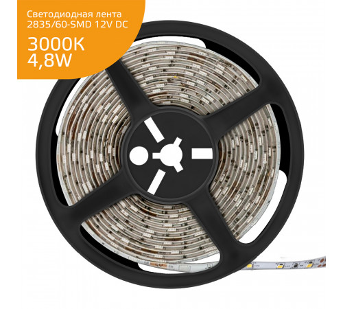 Светодиодная лента Gauss 4,8W/m 60LED/m 2835SMD теплый белый 5M 355000105 Светодиодная лента Gauss 4,8W/m 60LED/m 2835SMD теплый белый 5M 355000105