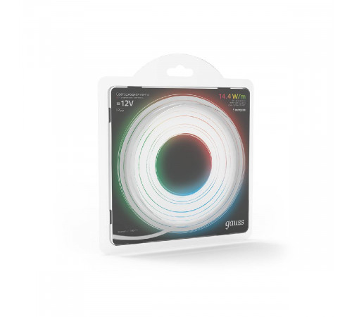 Светодиодная влагозащищенная лента Gauss 14,4W/m 60LED/m 5050SMD RGB 5M 311000414 Светодиодная влагозащищенная лента Gauss 14,4W/m 60LED/m 5050SMD RGB 5M 311000414