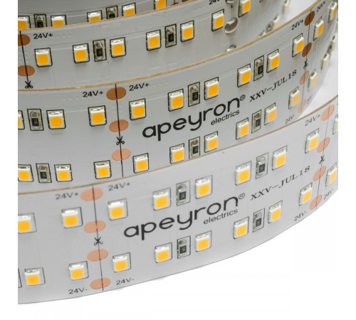 Светодиодная лента Apeyron 24В ПРО 26Вт/м smd2835 240д/м IP20 2700Лм/м 5м 4000К 00-314 Светодиодная лента Apeyron 24В ПРО 26Вт/м smd2835 240д/м IP20 2700Лм/м 5м 4000К 00-314