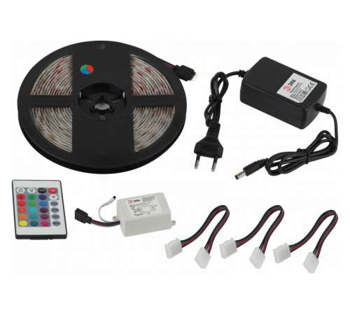 Светодиодная влагозащищенная лента ЭРА 14,4W/m 60LED/m 5050SMD RGB 5M 5050kit-14,4-60-12-IP65-RGB-5m Б0043070 Светодиодная влагозащищенная лента ЭРА 14,4W/m 60LED/m 5050SMD RGB 5M 5050kit-14,4-60-12-IP65-RGB-5m Б0043070