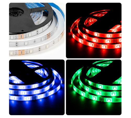 Светодиодная влагозащищенная лента Apeyron 12В 5050 7,2Вт/м RGB 5м IP65 LSE-284