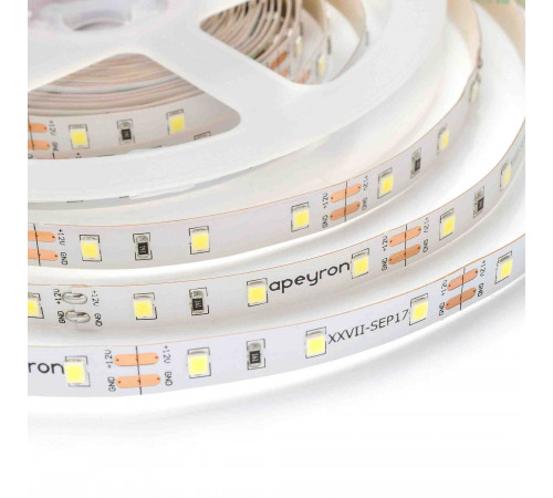 Светодиодная лента Apeyron 12В СТ 4,8Вт/м smd3528, 60д/м IP20 280Лм/м 3м 6500К 206BL
