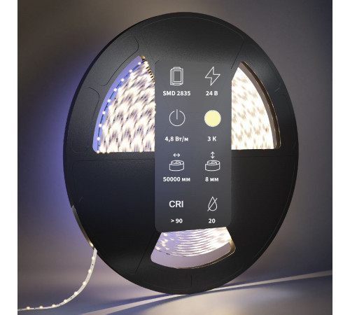 Светодиодная лента Maytoni Led Strip 24В 2835 4,8Вт/м 3000К 50м IP20 201015 Светодиодная лента Maytoni Led Strip 24В 2835 4,8Вт/м 3000К 50м IP20 201015