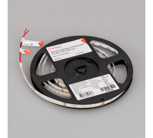 Светодиодная лента Arlight RT-A128-8mm 24V Warm3000 (9.6 W/m, IP20, 2835, 5m) 038758 Светодиодная лента Arlight RT-A128-8mm 24V Warm3000 (9.6 W/m, IP20, 2835, 5m) 038758