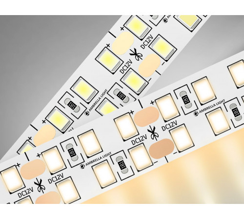 Светодиодная лента двухрядная Ambrella Light LED Strip 12В 2835 19,2Вт/м 3000K 5м IP20 GS1601 Светодиодная лента двухрядная Ambrella Light LED Strip 12В 2835 19,2Вт/м 3000K 5м IP20 GS1601