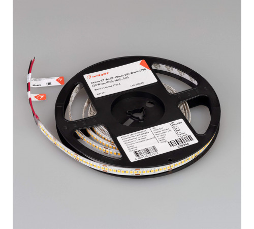 Светодиодная лента Arlight RT-A240-10mm 24V Warm2700 (22 W/m, IP20, 2835, 5m) 038746