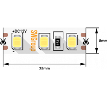 Светодиодная лента SWG SWG2120-12-9.6-W-66-M 12В 9,6Вт/м 6000-6500K 5м IP66 018955
