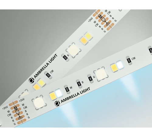 Светодиодная лента Ambrella Light LED Strip 24В 5050+2835 13Вт/м RGB+3000-6500K 5м IP20 GS4501 Светодиодная лента Ambrella Light LED Strip 24В 5050+2835 13Вт/м RGB+3000-6500K 5м IP20 GS4501