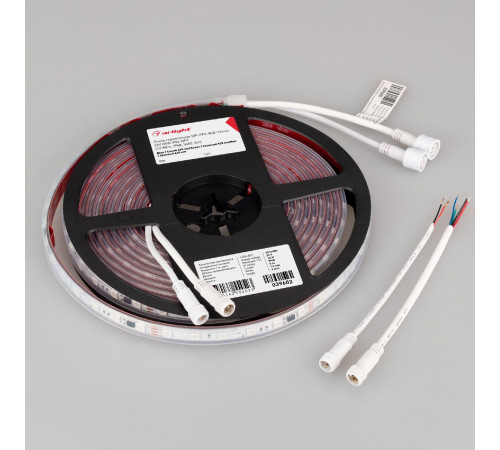 Светодиодная герметичная лента Arlight SPI-PFS-B60-12mm 24V RGB-PX6-BPT (12 W/m, IP68, 5060, 5m) 039602