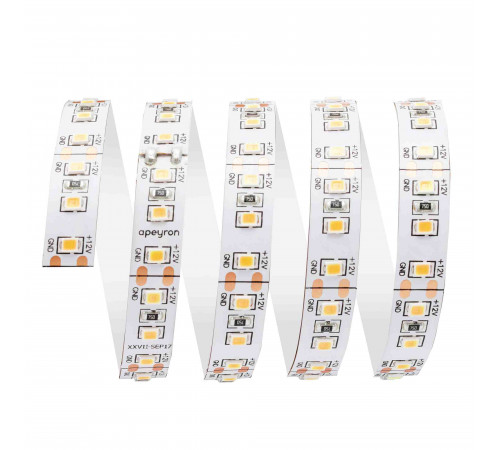 Светодиодная лента Apeyron 12В СТ 14,4Вт/м smd2835 120д/м IP20 1400Лм/м 3м 3000К 210BL