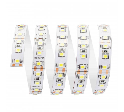 Светодиодная лента Apeyron 12В СТ 14,4Вт/м smd2835 120д/м IP20 1400Лм/м 3м 6500К 212BL