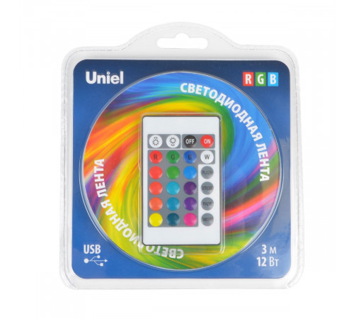 Светодиодная лента Uniel ULS-U12 3M/RGB/1.5M/USB/RC IP20 RUA02C24 блистер UL-00007534 Светодиодная лента Uniel ULS-U12 3M/RGB/1.5M/USB/RC IP20 RUA02C24 блистер UL-00007534
