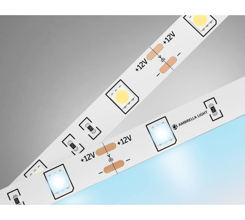 Светодиодная лента Ambrella Light LED Strip 12В 5050 7,2Вт/м 6500K 5м IP20 GS1803 Светодиодная лента Ambrella Light LED Strip 12В 5050 7,2Вт/м 6500K 5м IP20 GS1803