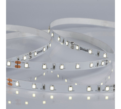 Светодиодная лента Uniel ULS-2835-60LED/m-8mm-IP20-DC24V-6W/m-5M-DW катушка в герметичной упаковке Светодиодная лента Uniel ULS-2835-60LED/m-8mm-IP20-DC24V-6W/m-5M-DW катушка в герметичной упаковке