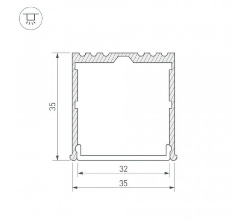 Профиль Arlight ARH-POWER-W35-2000 ANOD 016138 Профиль Arlight ARH-POWER-W35-2000 ANOD 016138