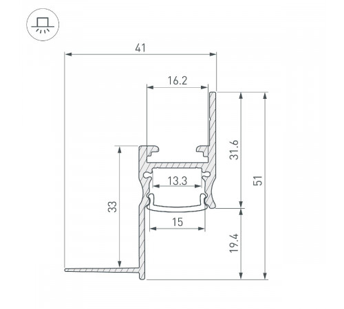 Алюминиевый профиль Arlight ARH-СEIL-S14-SHADOW-2000 WHITE 038594