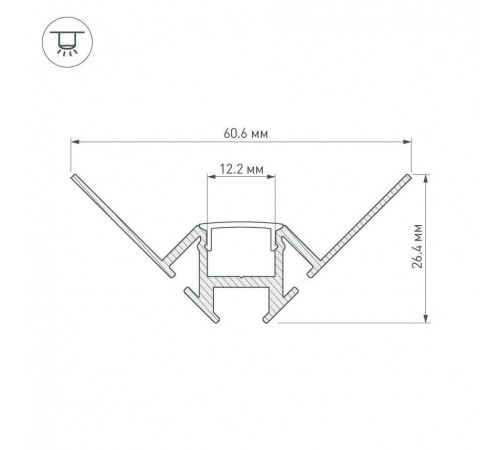 Профиль Arlight ARH-DECORE-S12-INT-2000 ANOD внутренний 023868 Профиль Arlight ARH-DECORE-S12-INT-2000 ANOD внутренний 023868