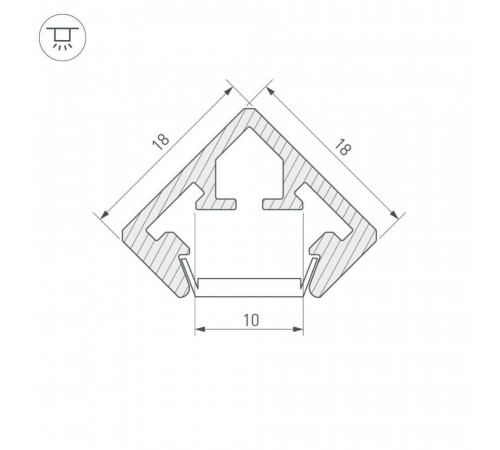 Профиль Arlight PDS45-KUB-2000 ANOD 021646
