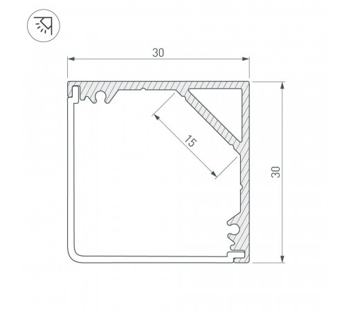 Профиль Arlight SL-KANT-H30-3000 ANOD 046182 Профиль Arlight SL-KANT-H30-3000 ANOD 046182