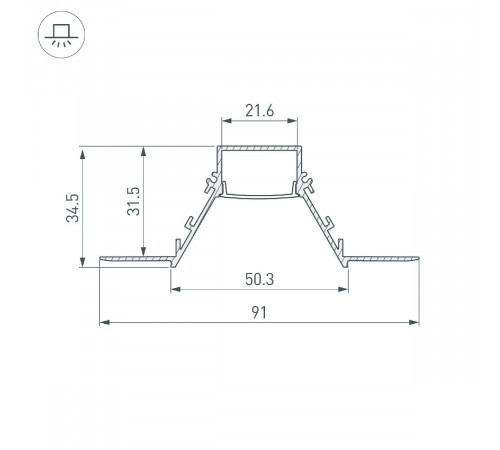 Алюминиевый профиль Arlight COMFORT21-V-FANTOM-2000 WHITE 052543 Алюминиевый профиль Arlight COMFORT21-V-FANTOM-2000 WHITE 052543